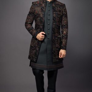 Midnight Royale Embroidered Indo-Western Set